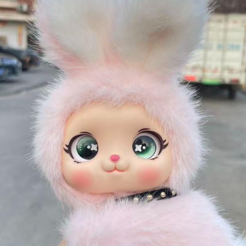 Cute Vinyl Bunny Doll Plush Toy Soft Kawaii Prone Position Rabbit Plushie Doll for Kids Adults Gifts Home Ornament Couple Gifts