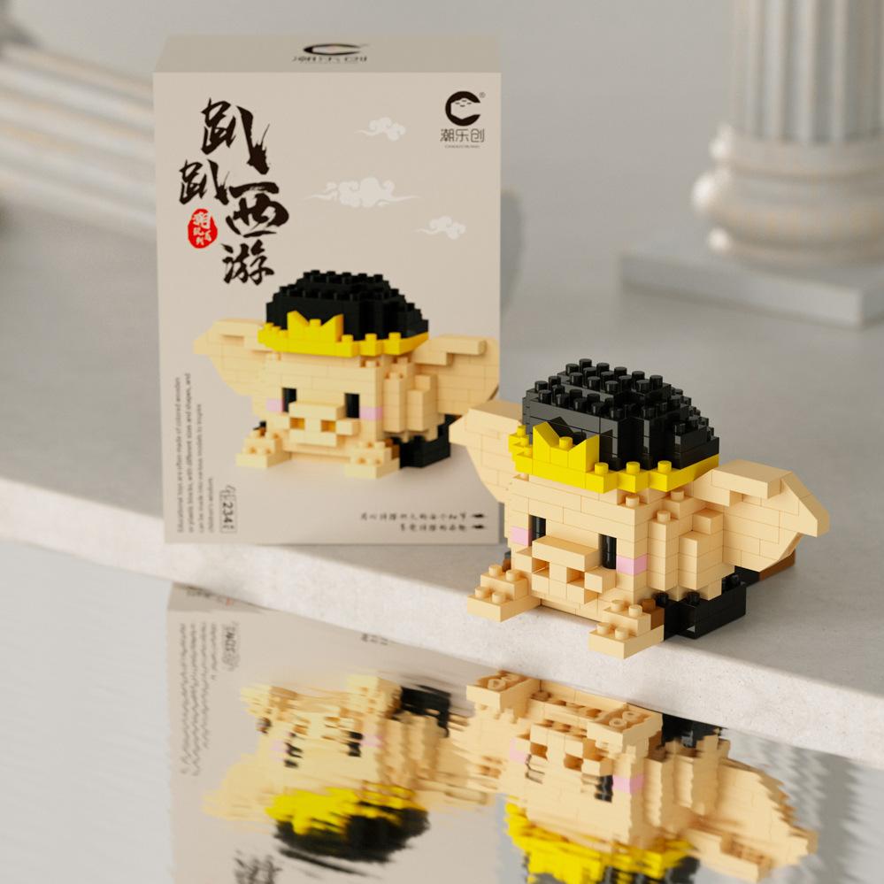 Süßer Mini auf der Vorderseite liegend Disney Mickey Bausteine Batman Kleiner Panda Stein 3D Süße Kuromi Sanrio Modell Spielzeug Für Kinder Geschenk