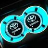 For Toyota S1212PCS Car Water Cup Coaster Holder Led Atmosphere Light Luminous for Toyota Corolla Camry RAV4 Prado Prius Senna HRV  CHR Avensis