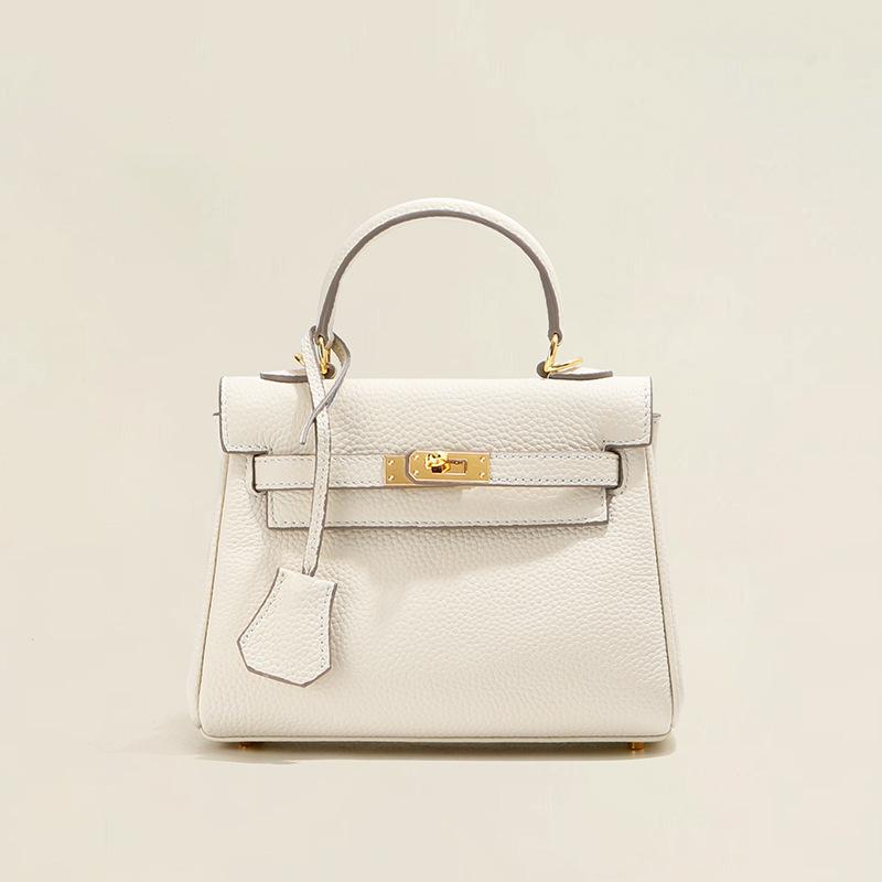 Womens Handbag Cowhide Top Layer Leather Fashion Bag Real Leather Handbag High-end Sense Versatile Womens Bag Single Leather Decoration Bag