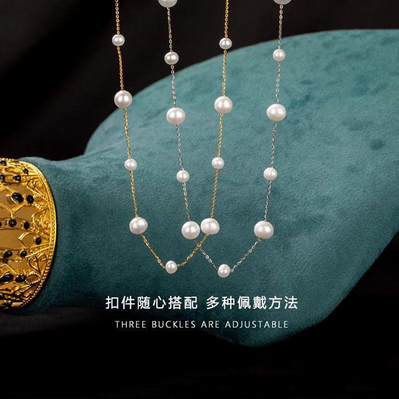 A multi-wearing pearl necklace women's light luxury niche design high-end sense simple light luxury necklace women