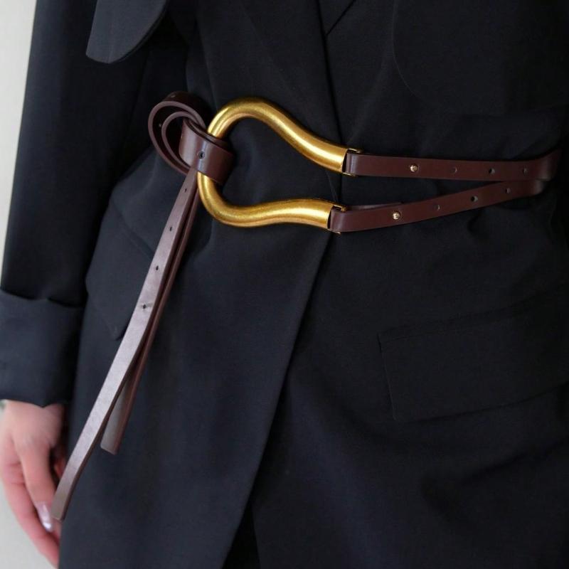 1pc Women's Suit Waist Belt, Versatile Wide Horseshoe Buckle Decoration Belt For Skirt Summer, School Fall, Autumn, Halloween