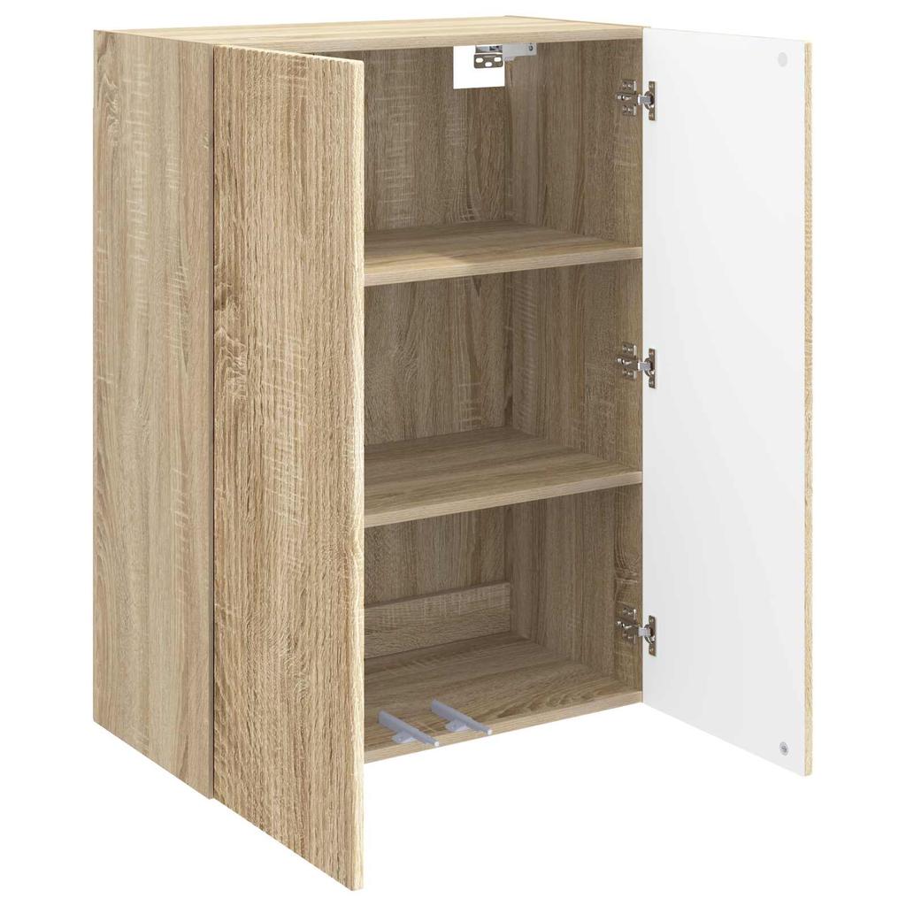 Wall Mounted Cabinet in Sonoma Oak Finish 66 x 34.5 x 90 cm Particleboard