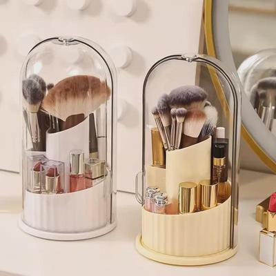 Drehbarer, staubdichter Make-up-Pinsel- und Lippenstifthalter – Schreibtisch-Kosmetik- und Stifte-Organizer