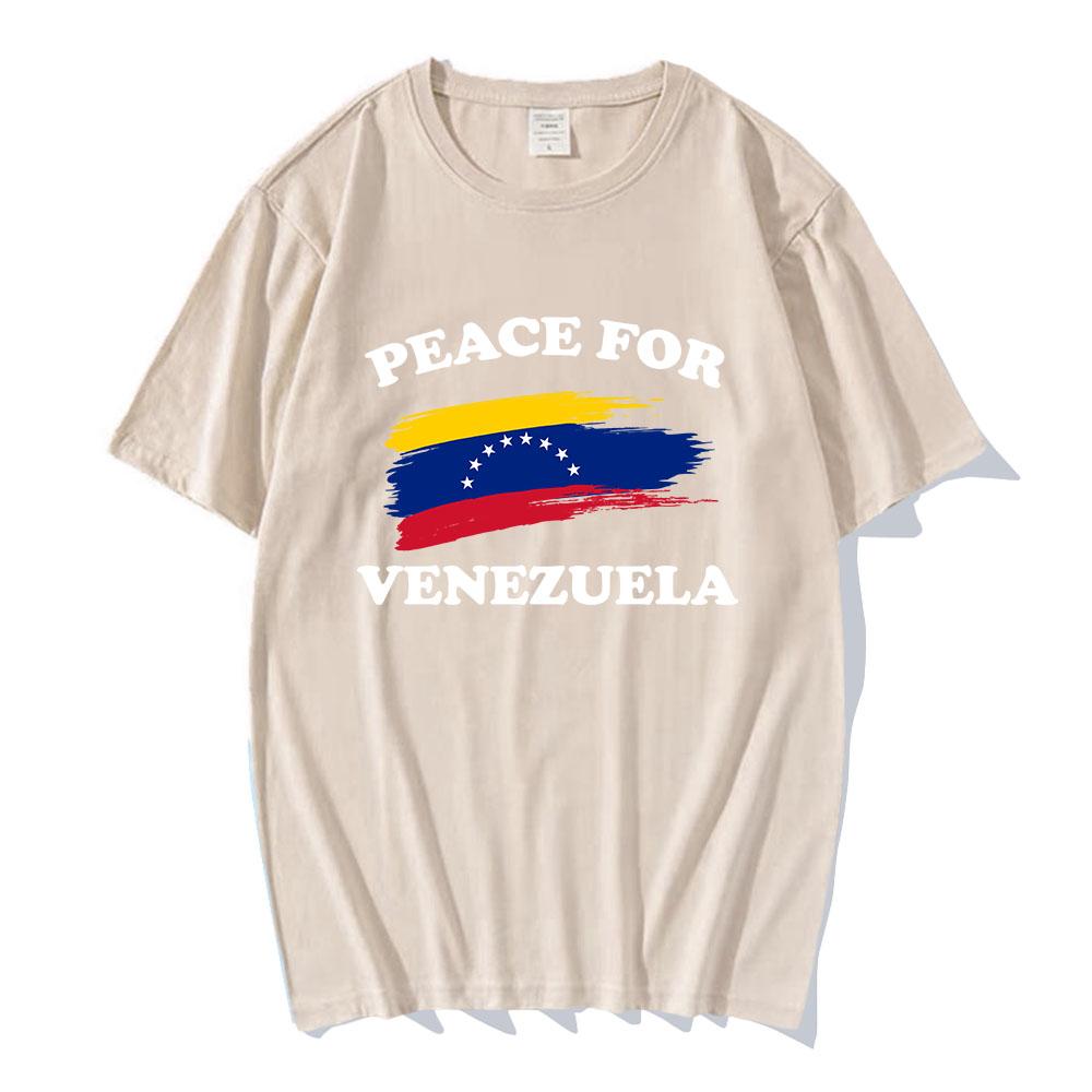 Freedom Peace for Venezuela T-shirt Unisex Clothing Cotton Short Sleeve Casual Crew Neck Tshirts Streetwear Print T Shirt