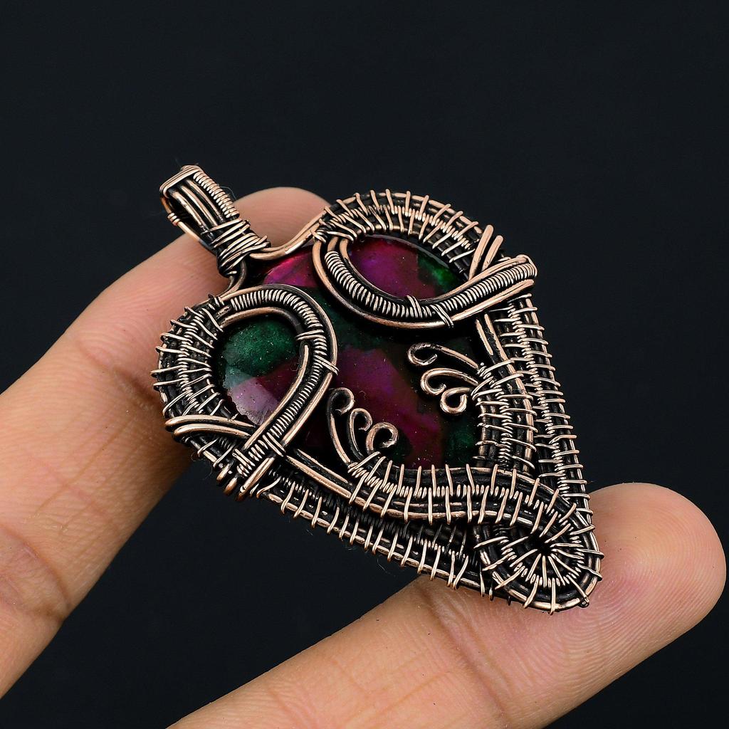 Multi Flash Labradorit Anhänger, 999 Kupferdraht gewickelter Schmuck, Handgefertigter Anhänger Edelsteinschmuck, Geschenke für Ehefrau Brandneuer Anhänger