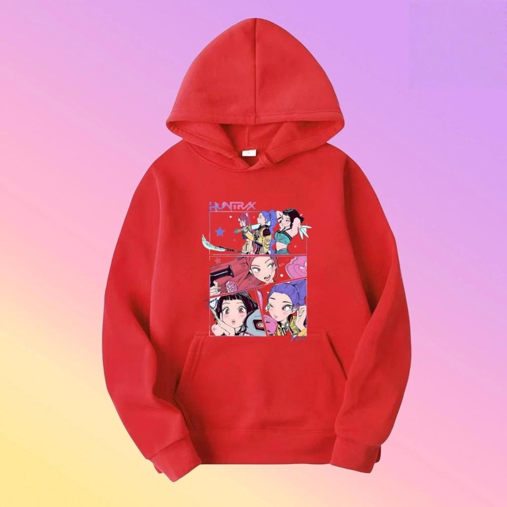 Película KPop Cazadores de Demonios Saja Sudadera con Capucha Ropa de Mujer Tendencia Moda Coreana Streetwear Casual Sudadera Oversize