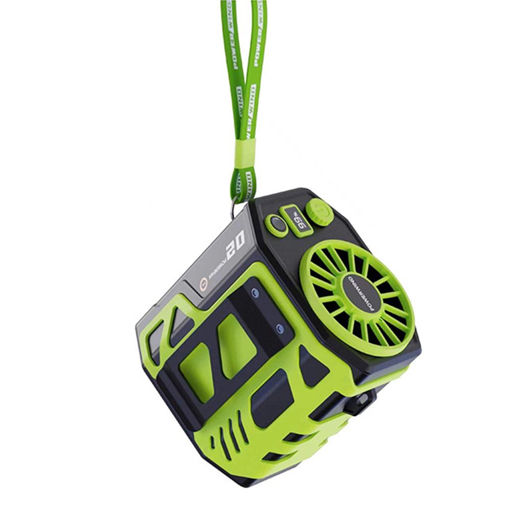 

Portable Stepless Variable Waist Fan with Belt Clip, 100 Gears Digital Display, 6000mAh High Speed Fan for Outdoor Activities зелений