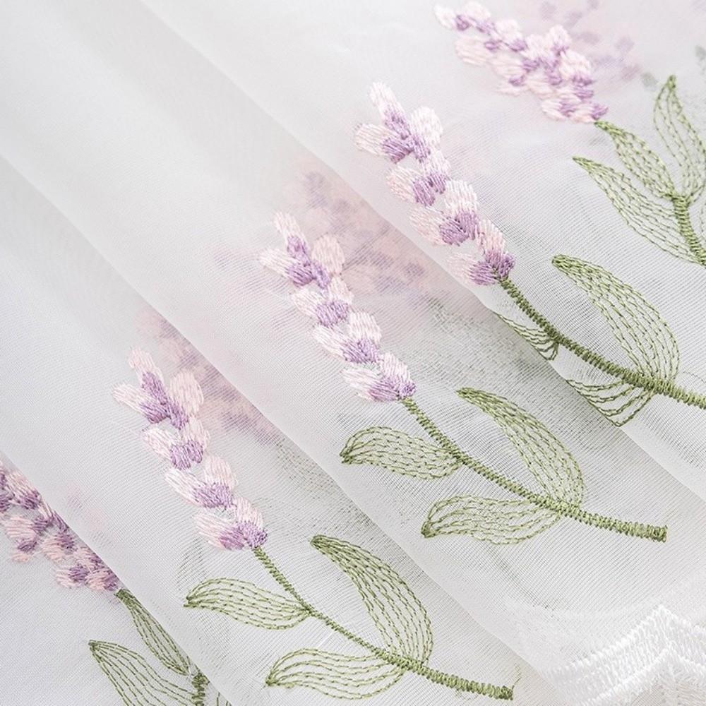 Embroidered Floral Floral Pattern Lace Curtains Dust-Proof Room Partition Curtain Kitchen