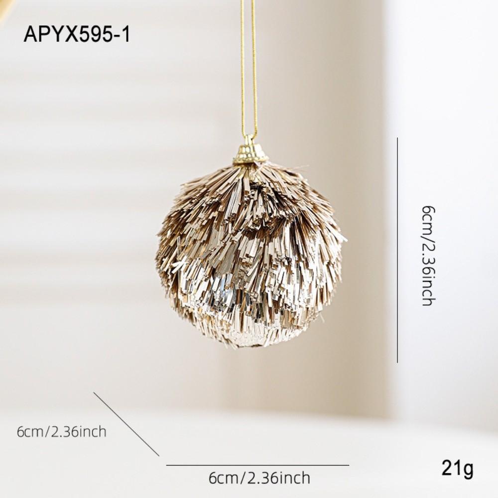 

Fluffy Ball Hanging Ornament Glitter Tinsel Christmas Tree Ornament Holiday Decoration 6CM