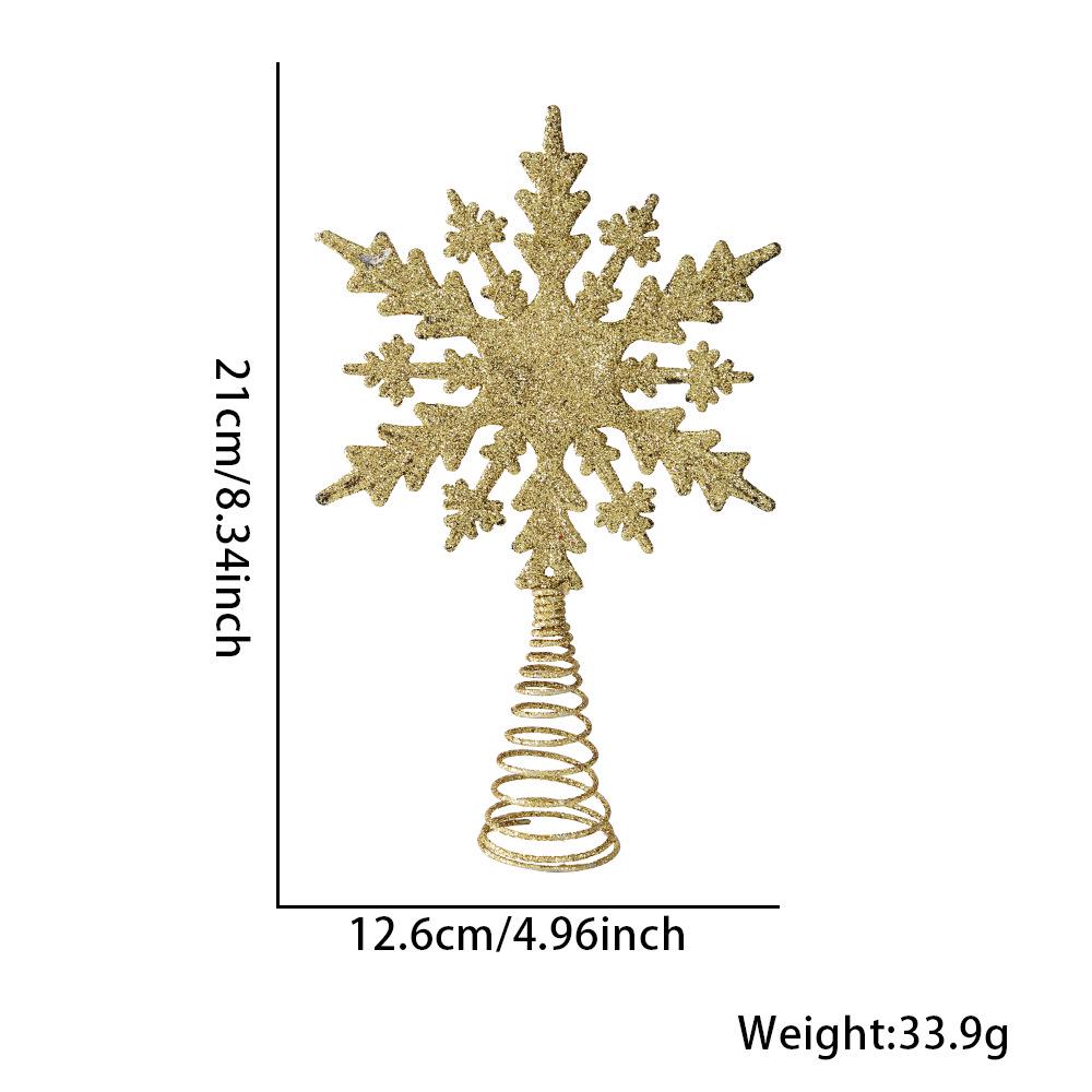 Christmas Snowflake Tree Topper: Gold, Silver & Red Glitter Ornament