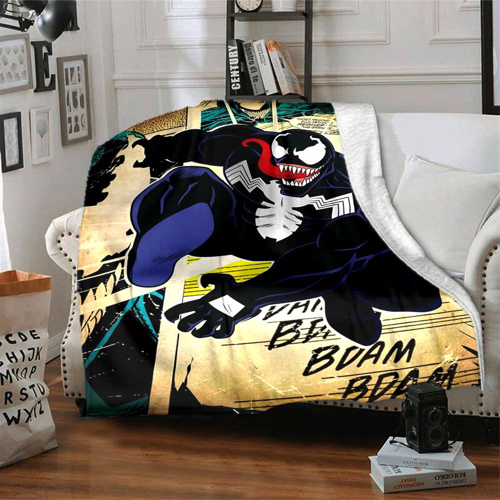 1Pc Venom'S Comic Adventure Blanket Soft And Comfortable Casual Warm Camping Travel Christmas Halloween Xmas Gift M928670