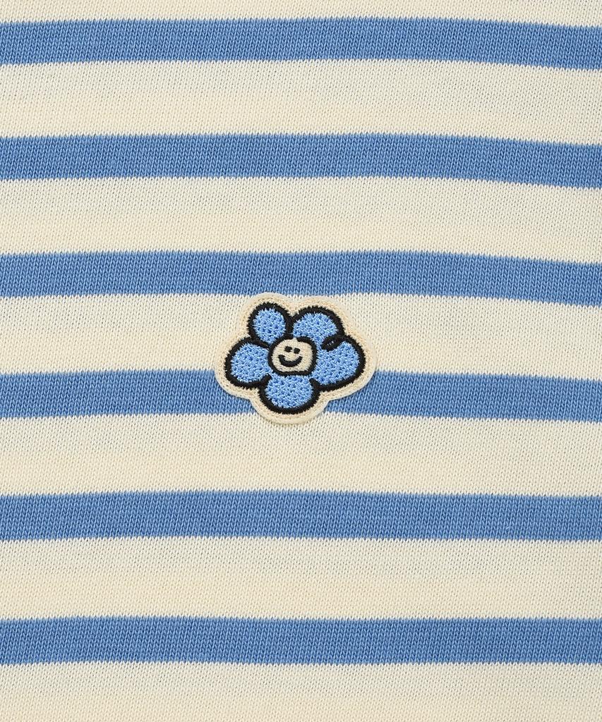 WACKY WILLY [26Ss] Women'S Striped Short Sleeve T-Shirt Sky Blue