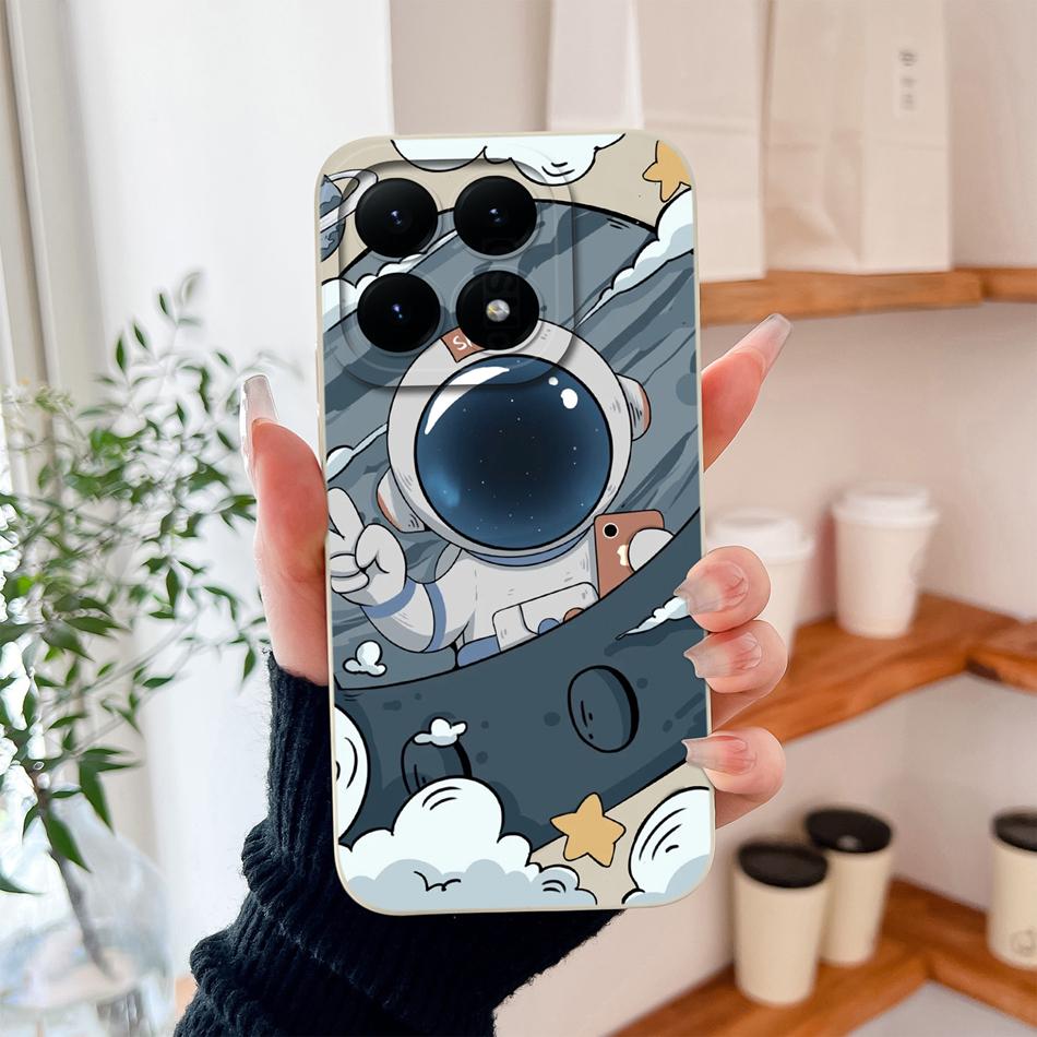 For Xiaomi 15T Pro Phone Case For Xiaomi 17 Pro Max Cute Astronaut Funda For Xiaomi15T Soft Liquid Silicone Durable Back Covers