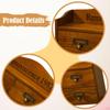 Desk Drawer Case Multifunctional Wooden Organizer Storage Cabinet Box for Makeup Supplies Rustic
