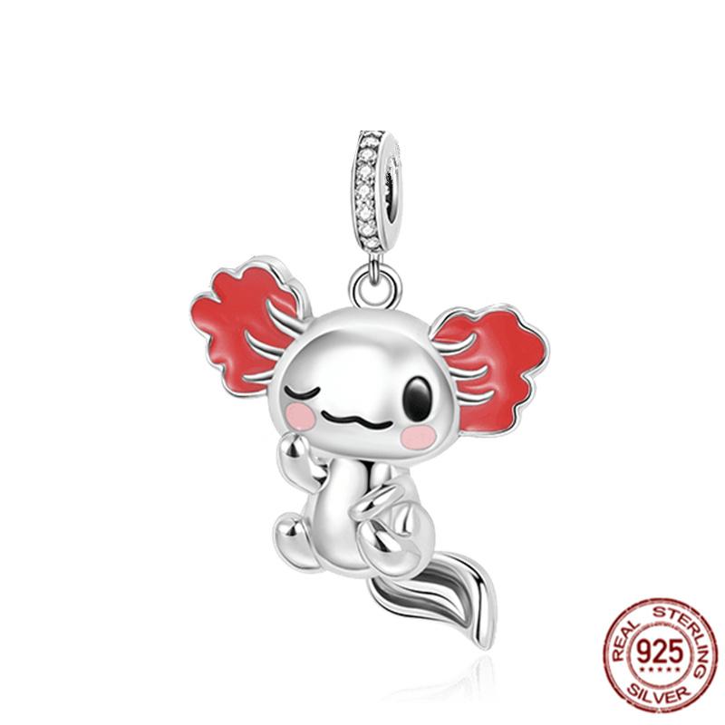 New S925 Sterling Silver Pet Cat Dog Fox Owl Turtle Animal Series Elephant Charm Bead Fit Original Bracelet DIYJewelry