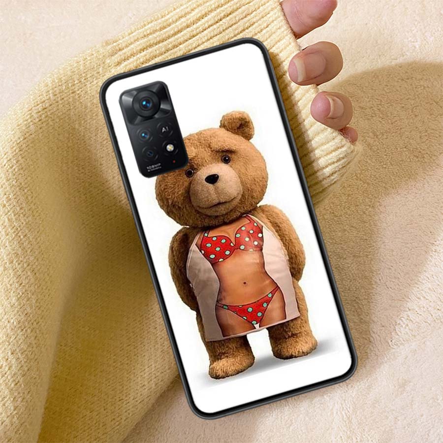 Funny And Cute Bear Phone Case For Redmi Note 13 14 15 Pro Plus 12 13C 12C 15C 9 10 10C 9T 9C 9A TPU Soft Cover Clear Cell Cases