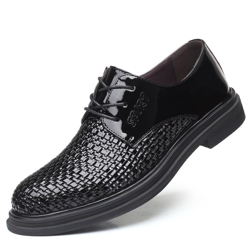 

Summer men s sandals men s hand-woven breathable business dress casual leather shoes hole shoes men s shoes men s shoes 38