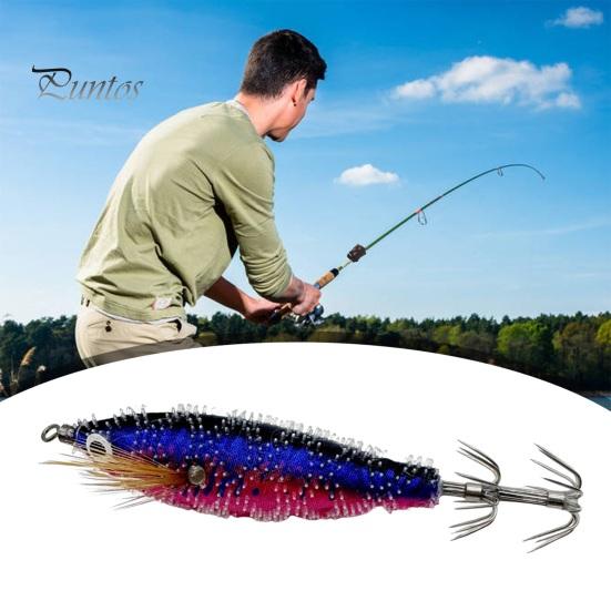 7.5CM/6G Bionic Shrimp Lure with Squid Hook Glow-in-the-dark Realistic Artificial Bait Saltwater Freshwater Bass Walleye Trout Fishing Accessories