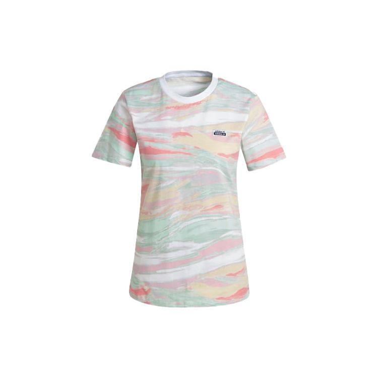 Adidas Originals Marble Print Breathable T-Shirt Women Tops Multicolor GN4286