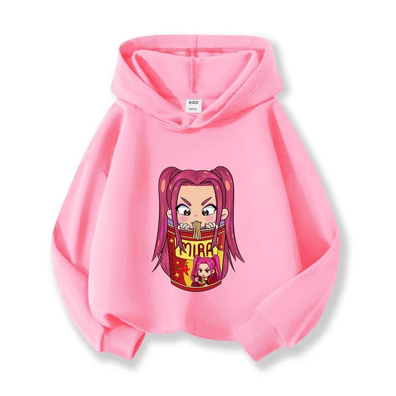2025 Witcher Team New Children's Fashion Street Style Hoodie Casual Versatile Cartoon Printed Girls' Hoodie Sportswear