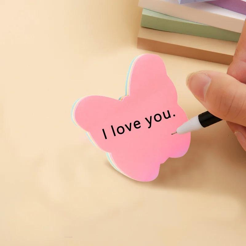 Cute Korean Style Sticky Notes, 100 Sheets Creative Fun Shapes Memo Pads, Reusable Adhesive Notes for Students School Office