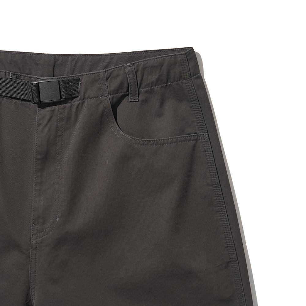 HISHANDER Belted Wide Chino Pants [Grey]