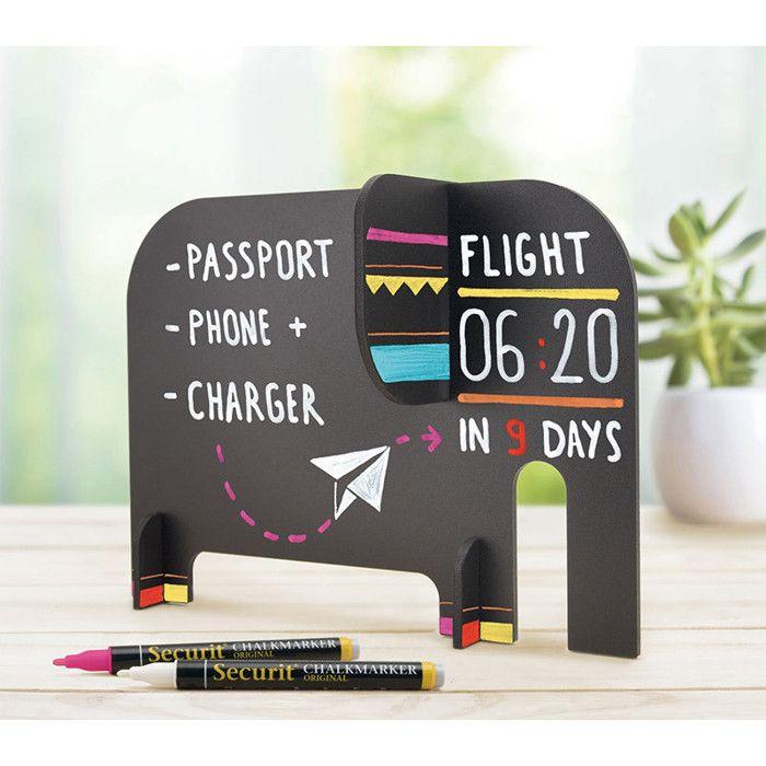 Silhouette 3D ardoise - Éléphant - Securit