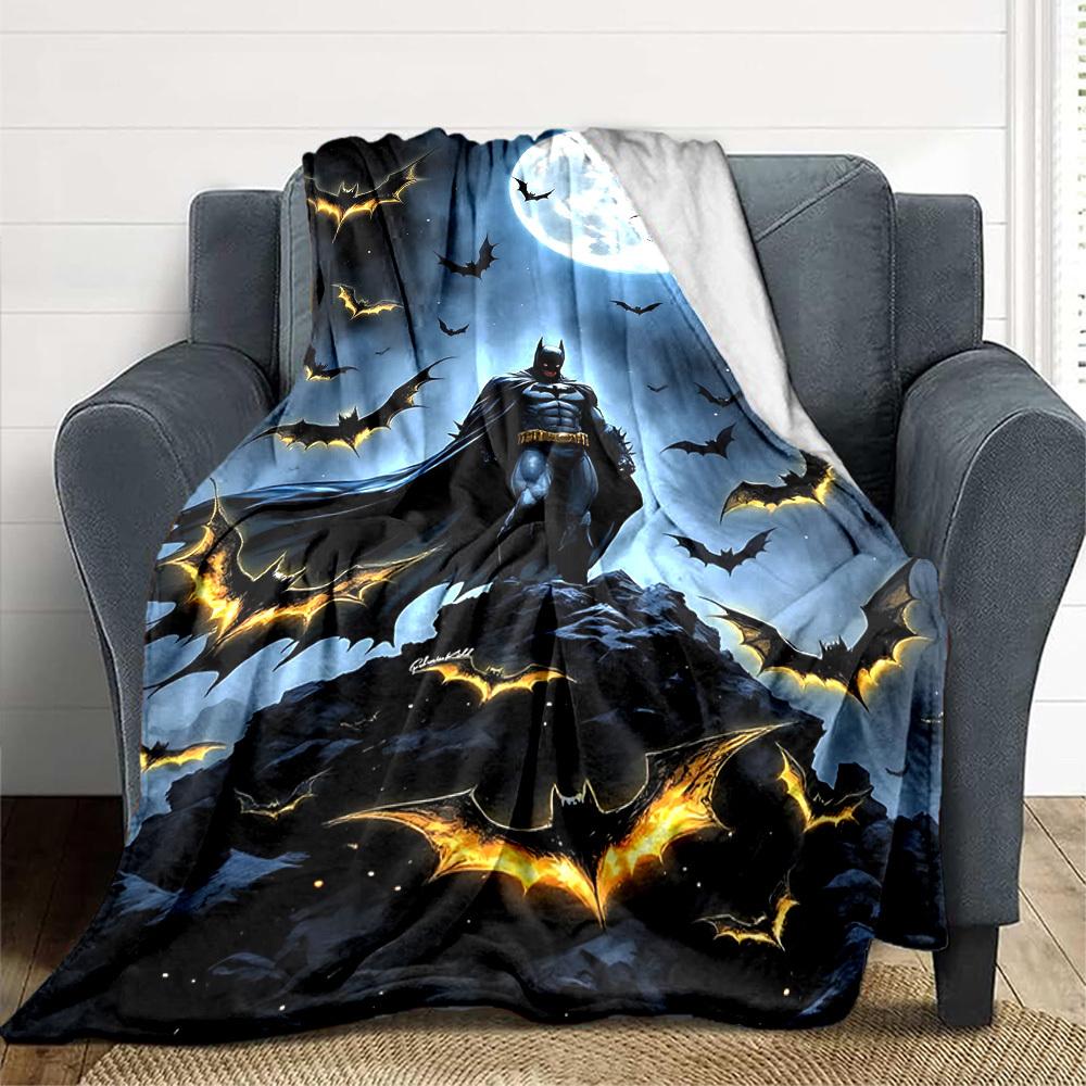 

1pc Batman Blanket Lightweight Flannel Throw For Sofa, Bed, Travel, Camping, Livingroom, Office, Couch, Chair, And Bed 80x120cm
