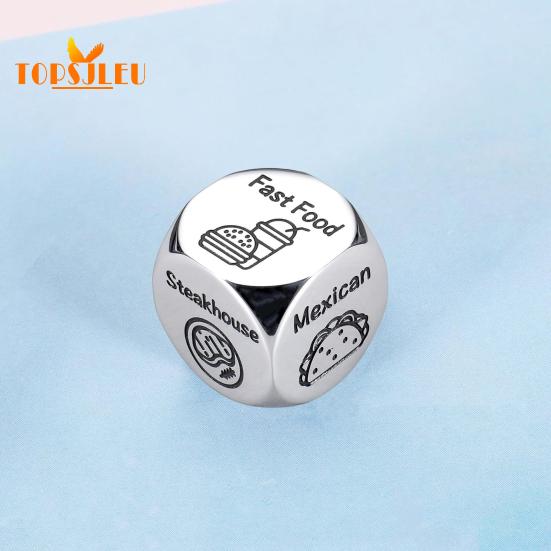 Food Decision Dice Stainless Steel,Date Night Meal Decision Maker,Valentines Day Movies Decision Dice for Couples