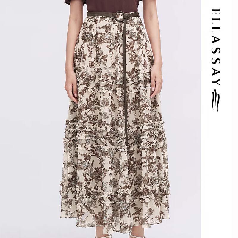 ELLASSAY Women s Pleated Floral Midi Skirt S
