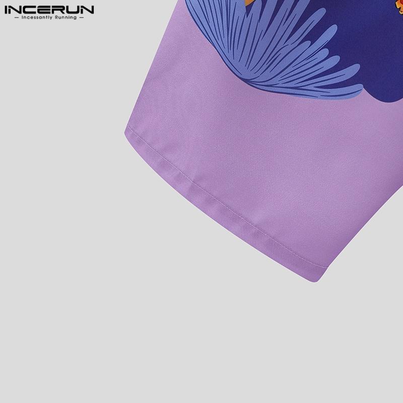 INCERUN Men Casual Loose Elastic Waist Printing Long Pants Trousers with Pockets