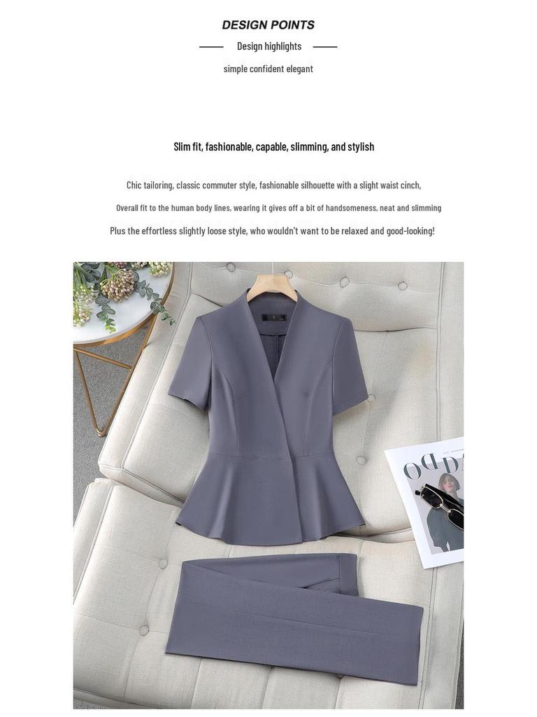 Women's Formal Business Suit Set - Skirt Uniform for Office, Reception, or Hotel Front Desk
