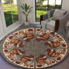 Ancient Azure Fox Spirit Print Round Rug, Multi-functional Office Chair Sofa Carpet, Easy Clean Carpet for Home and Living Spaces