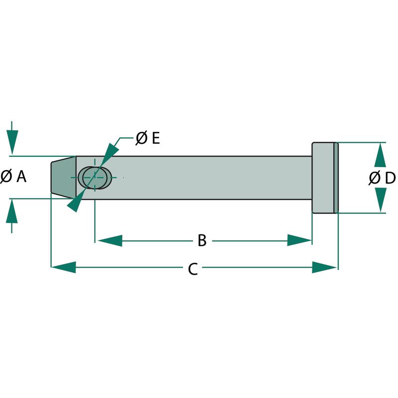 Lower Link Pin Cat. 1 Diameter 22 Length Without Chain