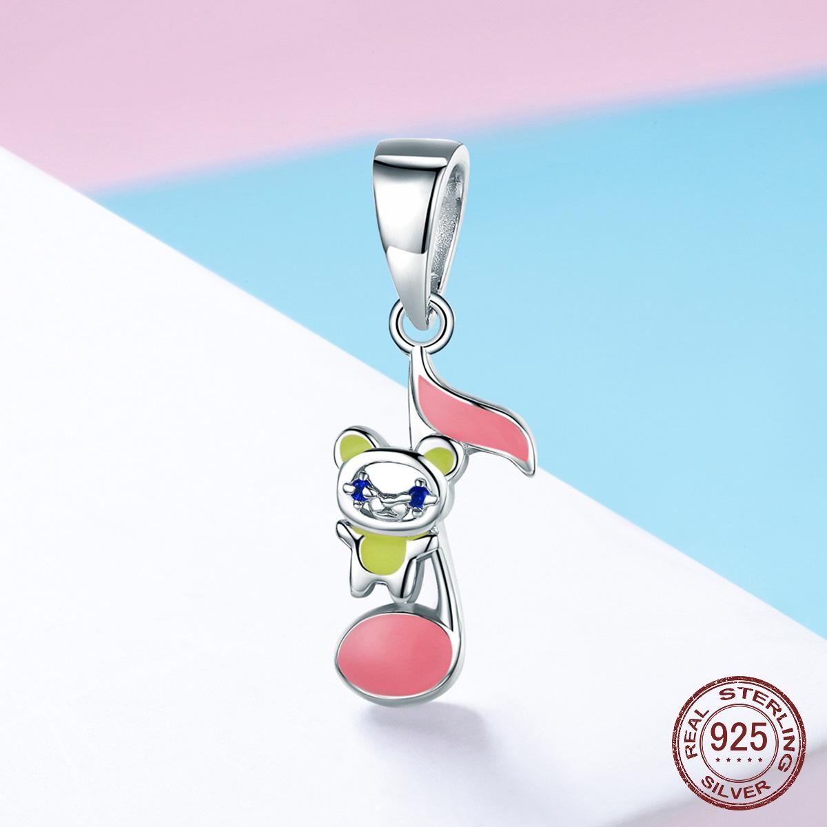 

925 стерлингового серебра коллекция животных маленький медведь мелодия шарм подходит шарм браслет браслет DIY ювелирные изделия