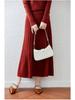 100% Wool Drapey A-Line Pleated Midi Skirt - Slimming and Large Swing Design for Spring and Autumn