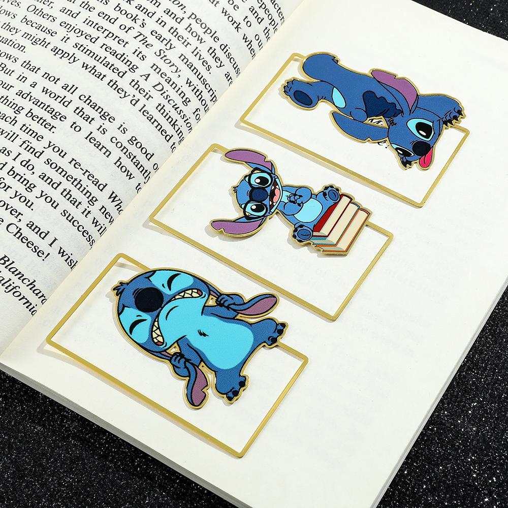 Roztomilá záložka Stitch pro dárky pro milovníky knih, fanoušky Disney, kawaii Stitch sponka na papír na stránku knihy, značka pro přátele, děti, čtenářské potřeby