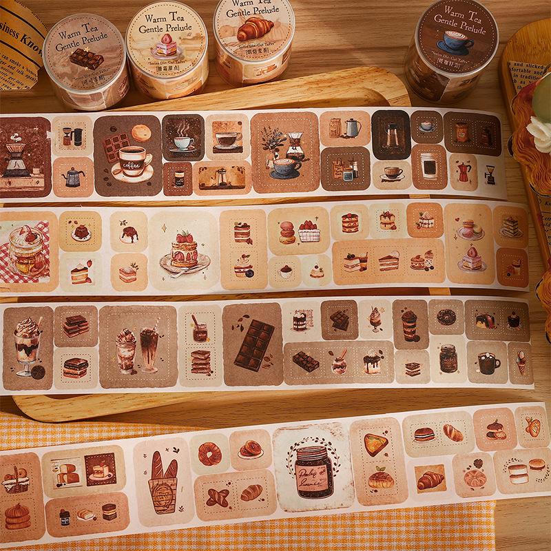 Ketchup Girl Tea House Die-Cut Washi Tape - Warm Tea Light Series DIY Journal Stickers