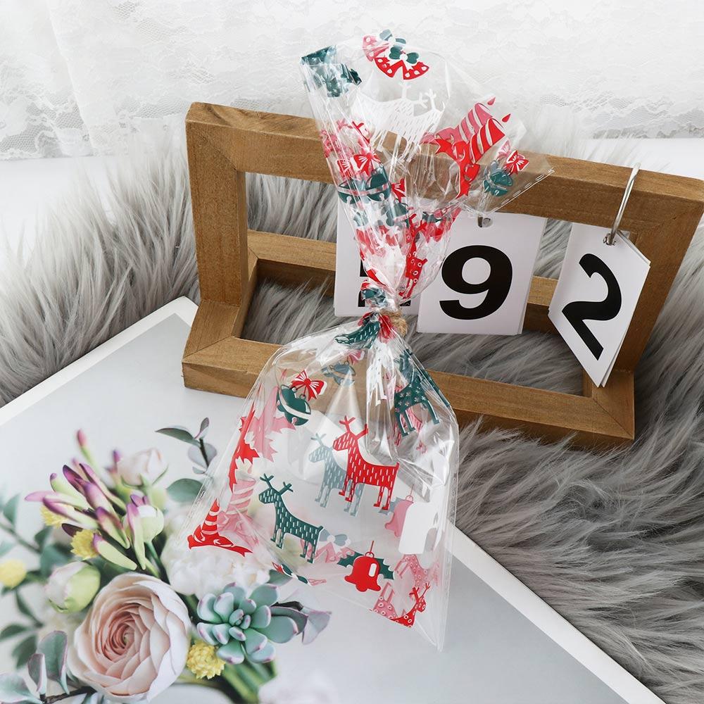 Cute Clear Festive Supplies Cookie Party Biscuit Baking Christmas Candy Bags Biscuit Bags Candy Pouches Christmas Decoration