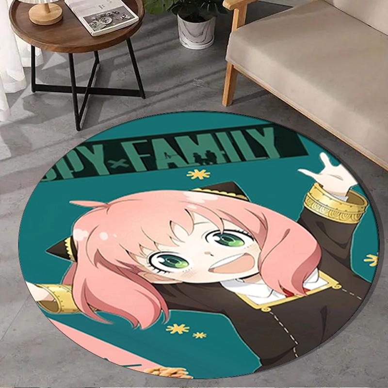 Spy Family Adventure Round Rug for Livingroom,Bedroom, Palyroom, Chair Rug, Area Rug, Circle Carpet, Large Size Fan Christmas Gift