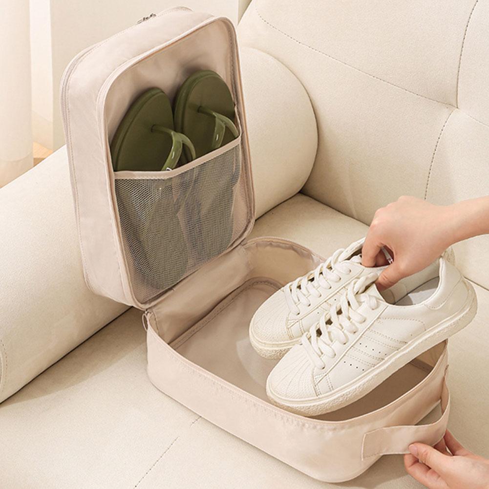 Reise-Schuhaufbewahrungstasche Großes Fassungsvermögen 3 Schichten Schuh-Organizer-Tasche Maschinenwaschbar Multifunktionelles Reisezubehör