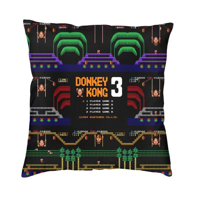 Through Ages Donkey Kong Pillow Case 45X45Cm Home Decorative Cute Arcade Game Cushions For Sofa Square Pillowcase