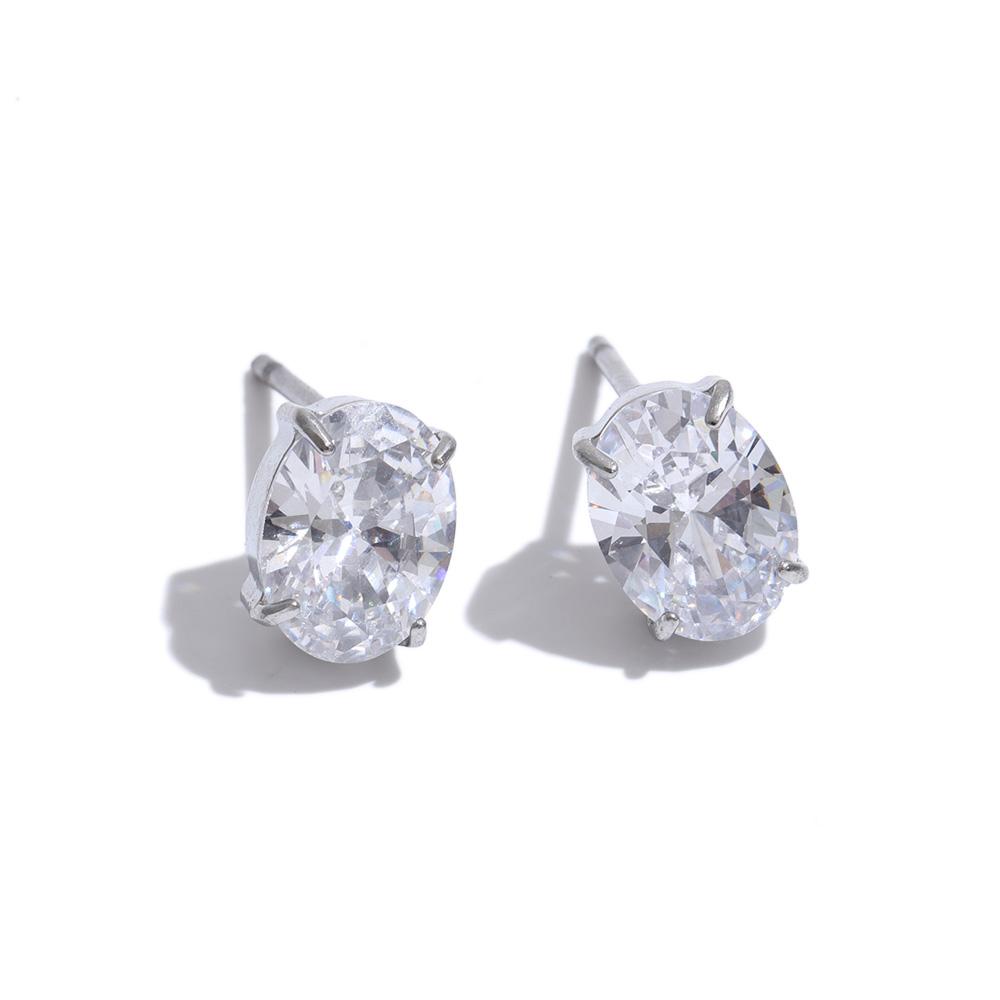 

Yhpup Shiny Cubic Zirconia Geometry Small Stud Earrings High Quality Stainless Steel Dainty Fashion Aesthetic Jewelry PVD Plated