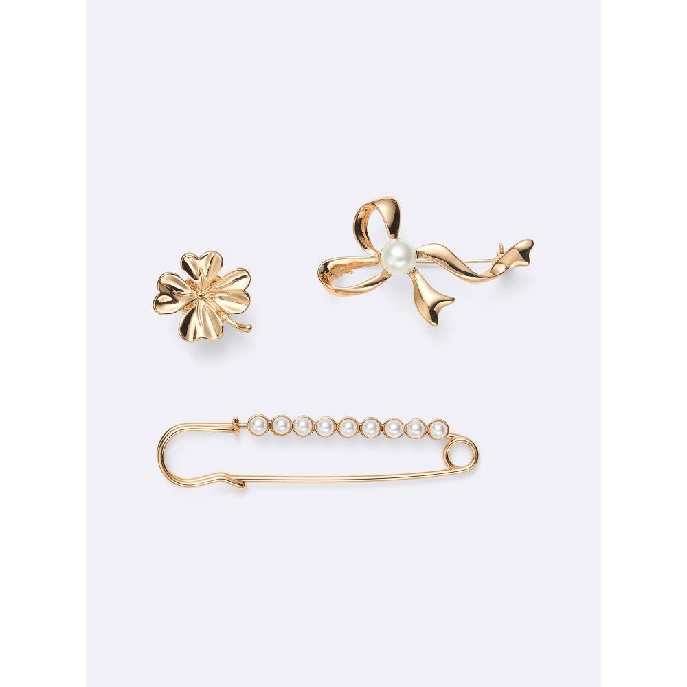 GU by Uniqlo Pearl Like Motif Brooch 3p