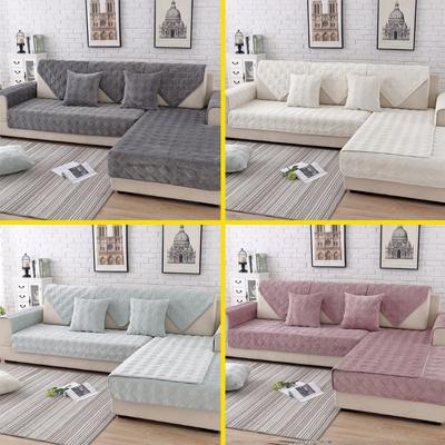 Velvet Plush Sofa Cushion Autumn And Winter Thickening Non -Slip Modern Cushion Living Room Sofa Cover Home Dust -Proof Warm Cover