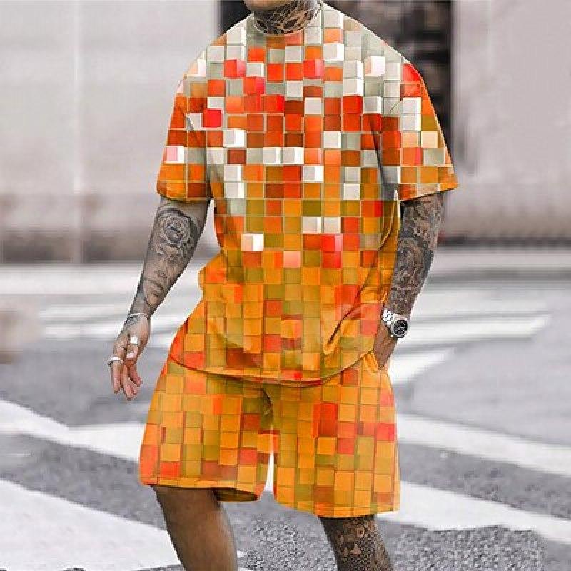 

Муж. Комплект с шортами Футболка Инвентарь Графика С круглым вырезом Одежда Одежда 3D принт На открытом воздухе Повседневные С короткими рукавами 2 шт. На каждый день Удобный 6XL