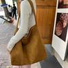 Yogodlns Suede Tote Bag for Women Autum Winter Frosted Casual Large Capacity Commuting Shoulder Bags Vintage Solid Versatile Handbags