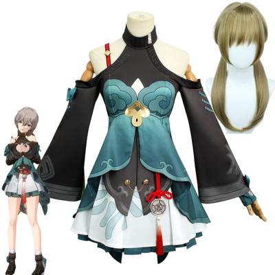 Hra Honkai: Star Rail Qingque Cosplay Paruka Šaty Šortky Mašle Pokrývky hlavy Kompletní sada Oblečení Halloweenské karnevalové kostýmy