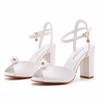 Damen Pumps Sexy Hochzeits-Absatzsandalen Schnallenriemen PU 9 CM Blockabsatz Modisch und Minimalistisch Kombiniert mit Kleid Damenschuhe